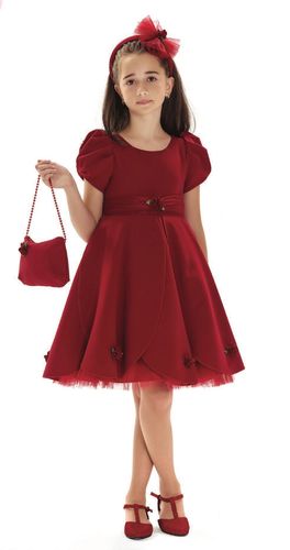 Детска официална рокля Dark red rose 